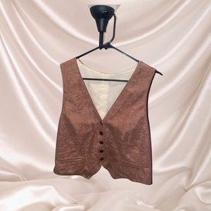 Brown Suede Button-up Rodeo Vest